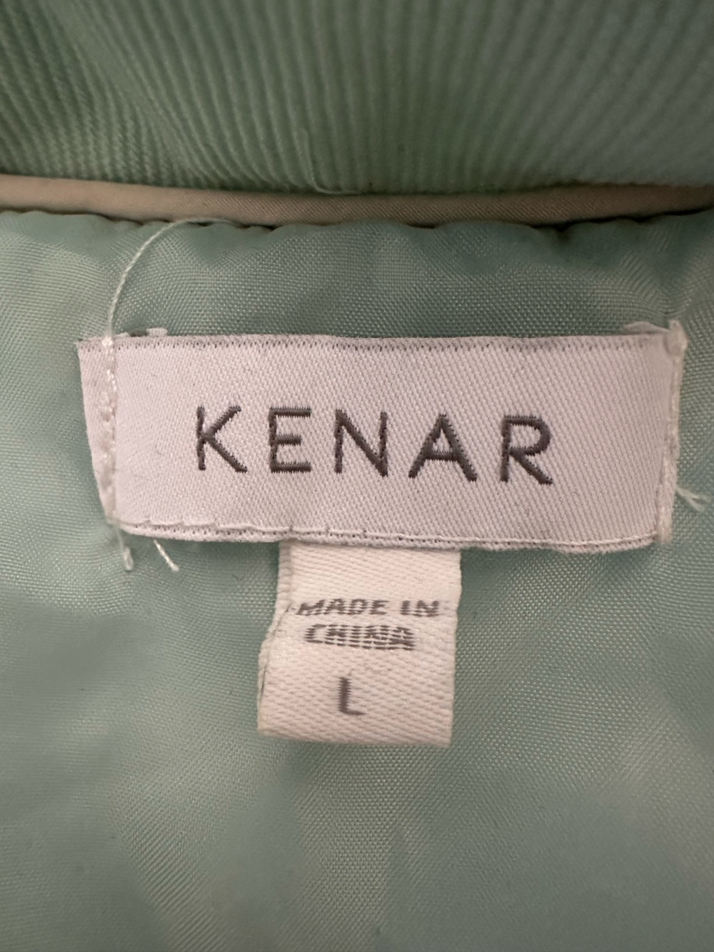 Kenar Quilted Sleeveless Vest in Mint Green size large - Picture 12 of 12